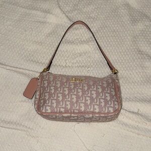 Faux Dior Pink and Cream Shoulder Bag